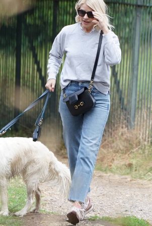 Holly Willoughby - Walking her dog Bailey in West London