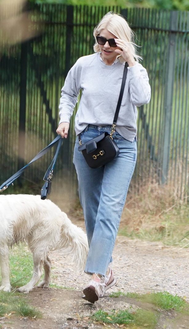 Holly Willoughby - Walking her dog Bailey in West London
