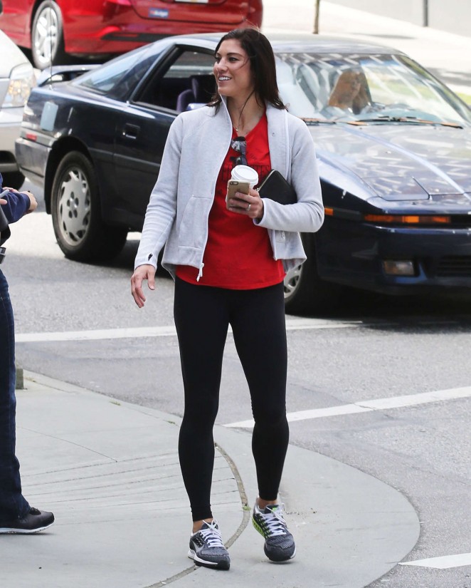 Hope Solo in Leggings out in Vancouver