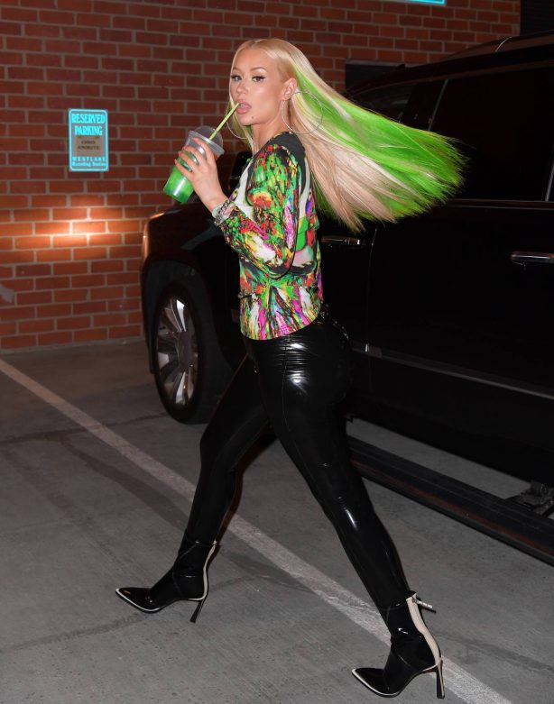 Iggy Azalea - With neon green hair night out in New York