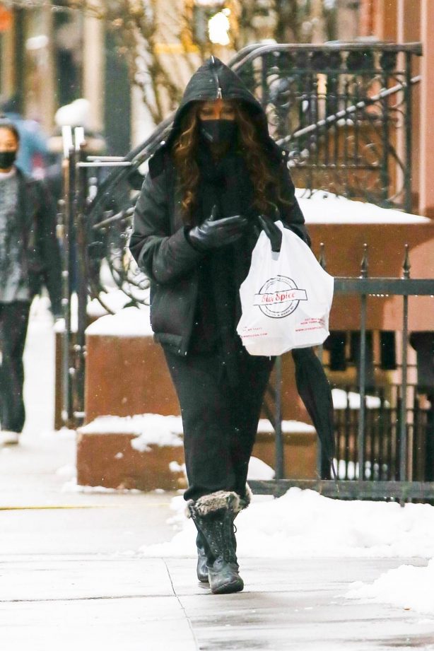 Iman - Running errands on a snowy day in New York