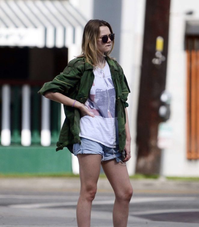 Immy Waterhouse in Jeans Shorts out in West Hollywood