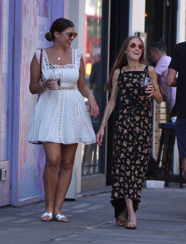 Imogen Thomas and Nikki Graham - Wearing summer dresses at Callooh Calley bar in Londons's Chelsea