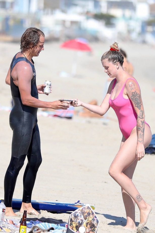 Ireland Baldwin and Corey Harper - In a bikini surf in Malibu