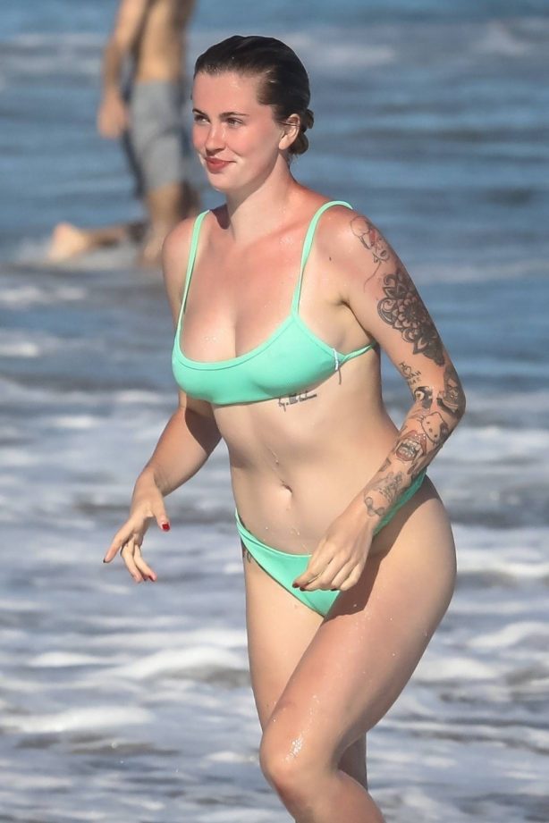 Ireland Baldwin in Bikini on the beach in Malibu