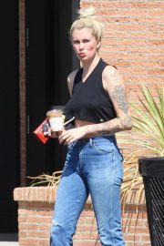 Ireland Baldwin in Jeans and Black Tank Top - Out in Los Angeles
