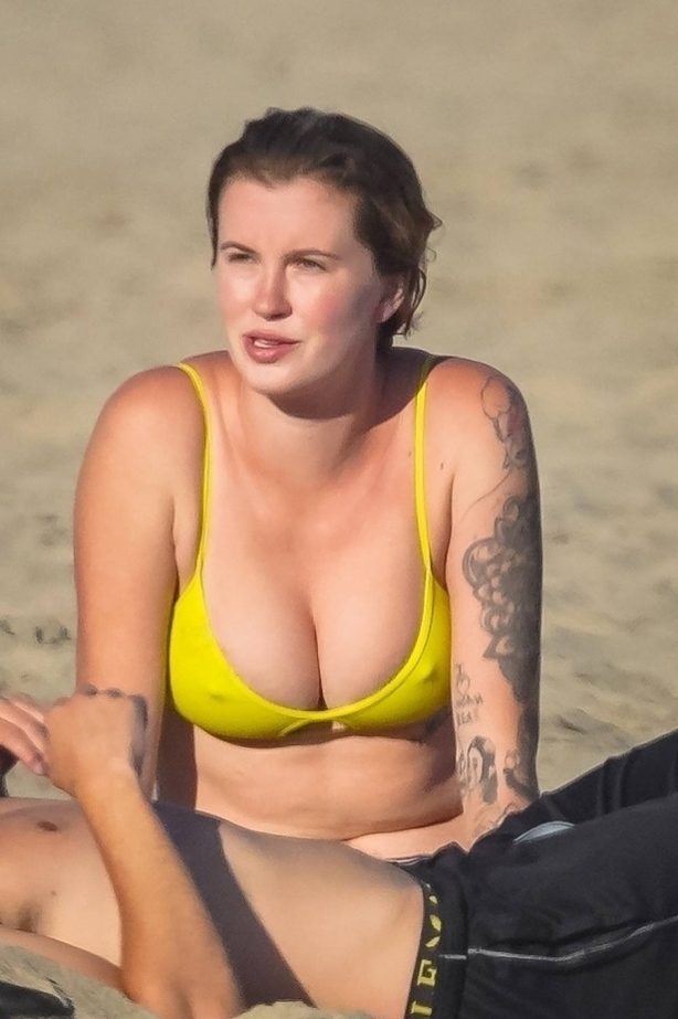 Ireland Baldwin in Yellow Bikini at the beach in Malibu