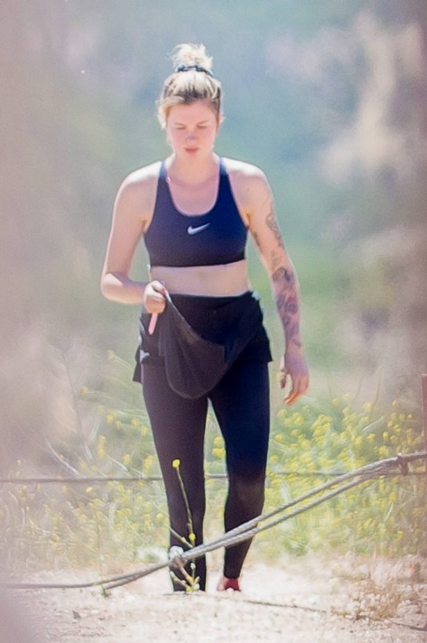 Ireland Baldwin - On a hike with a friend in Los Angeles