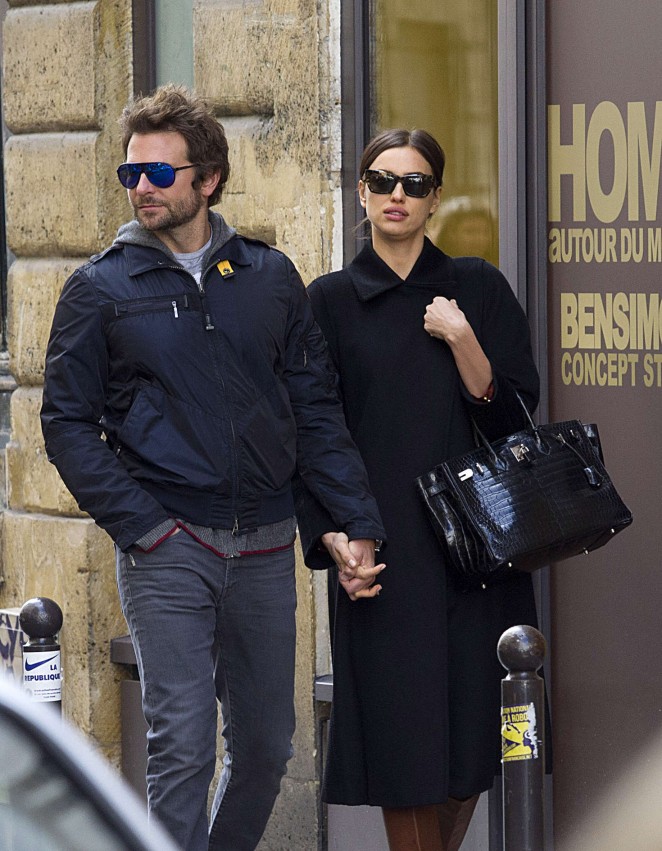Irina Shayk and Bradley Cooper out in Paris