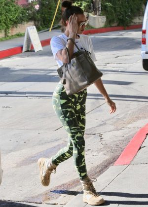 Irina Shayk in Camouflage Leggings - Out in West Hollywood