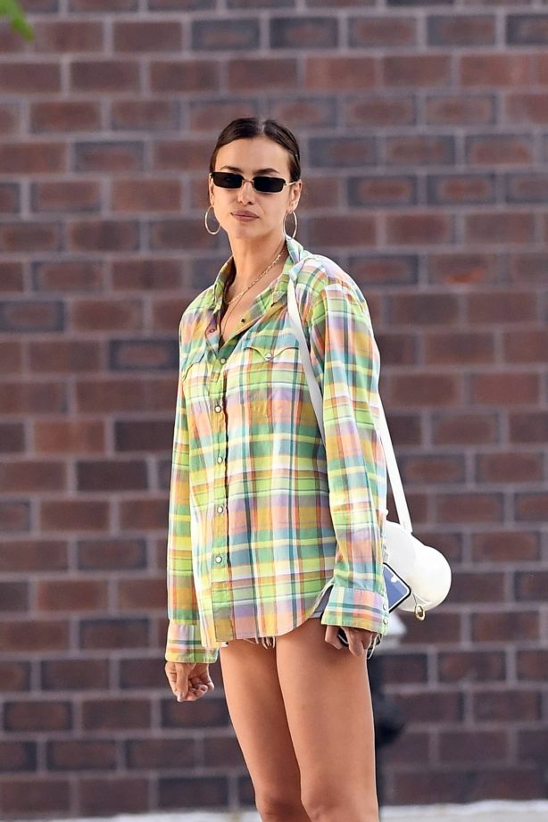 Irina Shayk in Shirt - Out in NYC