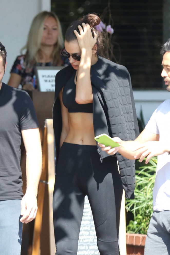 Irina Shayk in Tights out in West Hollywood