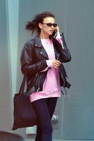 Irina Shayk - Out on a windy day in New York