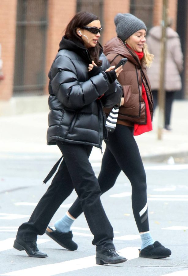 Irina Shayk - Pictured in Soho while walking with a friend in New York