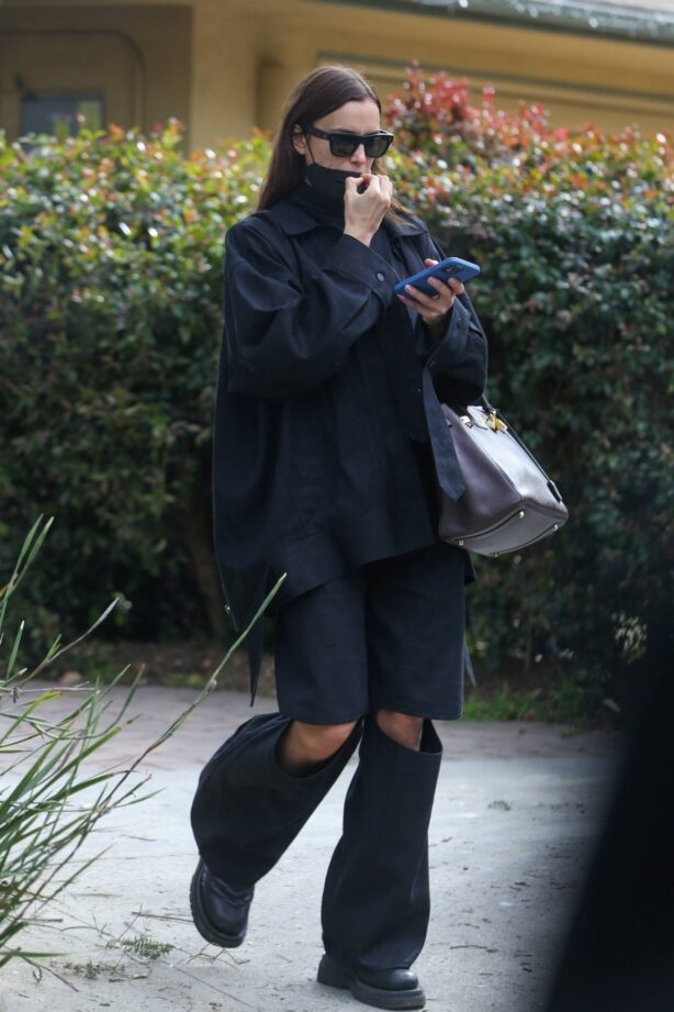 Irina Shayk - Spotted while leaving her ex Bradley Cooper’s house in Pacific Palisades
