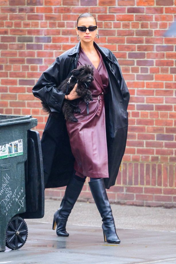 Irina Shayk - Stepped out of a scene from The Matrix in New York
