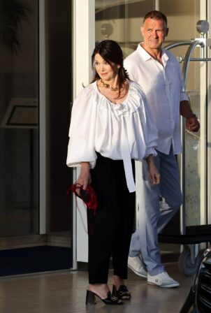 Iris Berben - Seen leaving hotel Martinez during 75th Cannes Film Festival