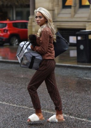 Isabelle Warburton - Leaving Evelyn House Of Hair and Beauty in Manchester