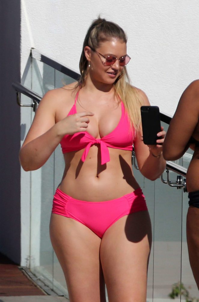 Iskra Lawrence in Pink Bikini in Miami
