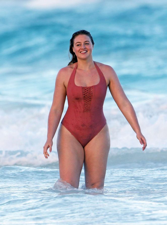 Iskra Lawrence in Swimsuit on the beach in Tulum