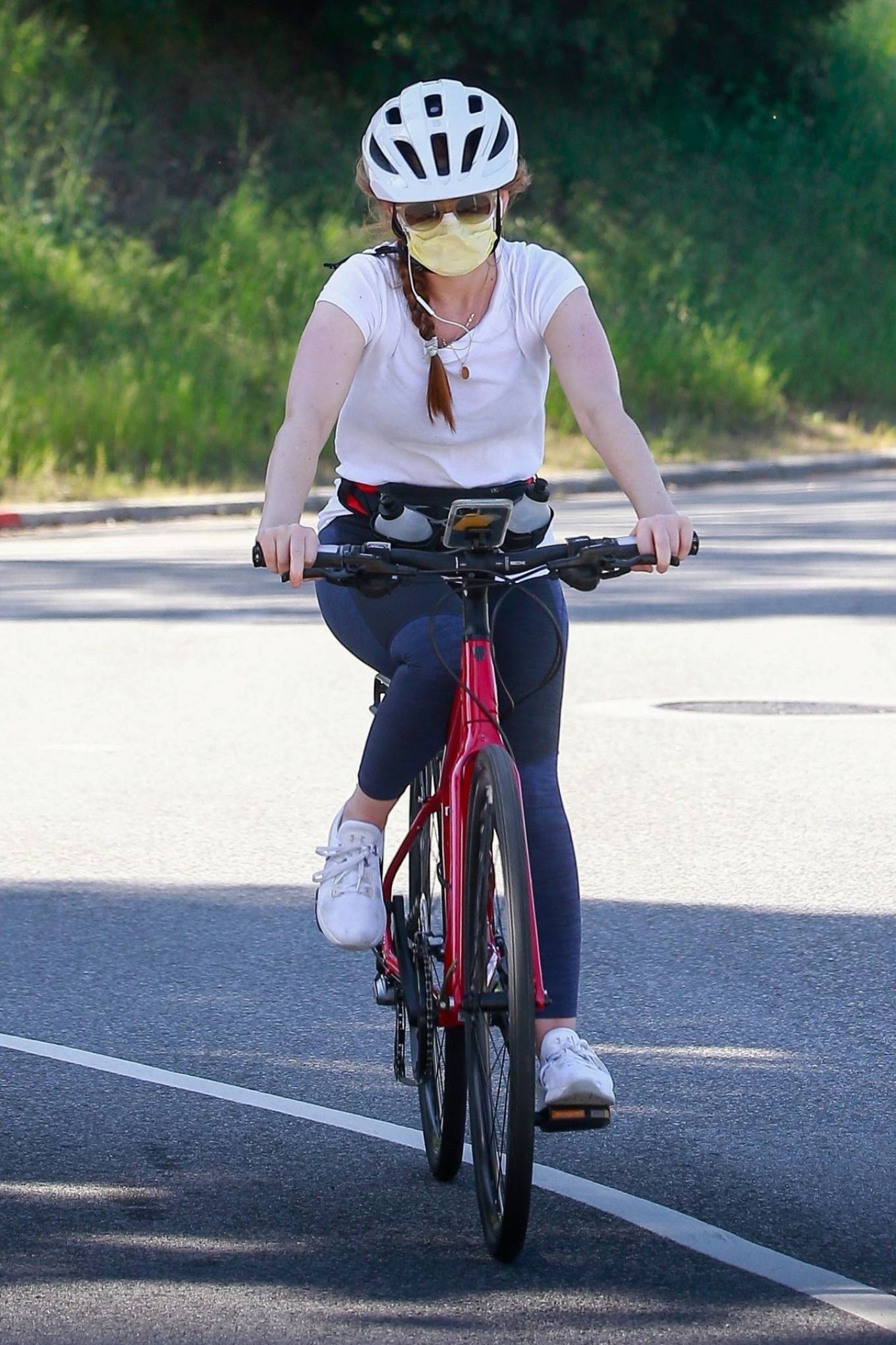 Isla Fisher â€“ Spotted Riding Her Bicycle in LA