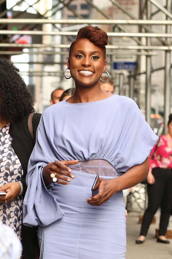 Issa Rae - Arriving at The Late Show with Stephen Colbert in NYC
