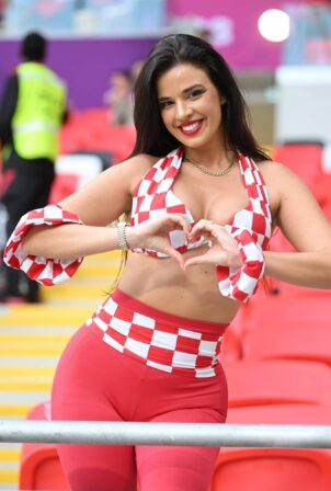 Ivana Knoll - Attends the match between Croatia and Belgium in Qatar