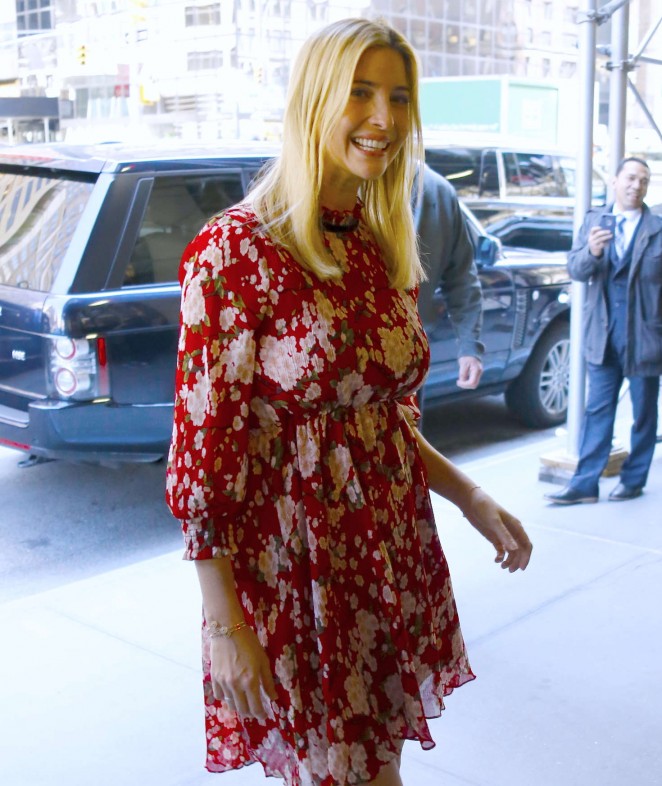 Ivanka Trump in Mini Dress arriving back home in New York