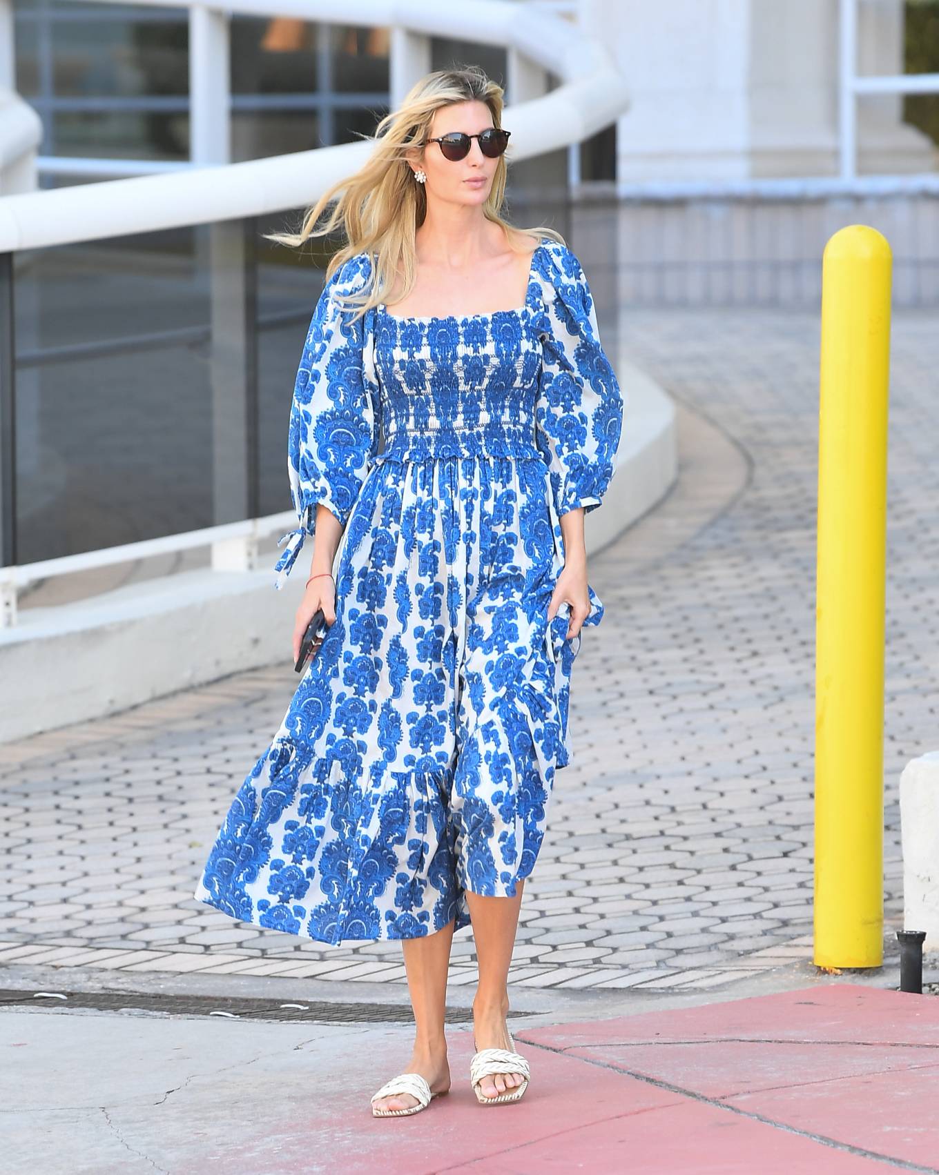 Ivanka Trump - Seen in a summery blue dress while out in Miami