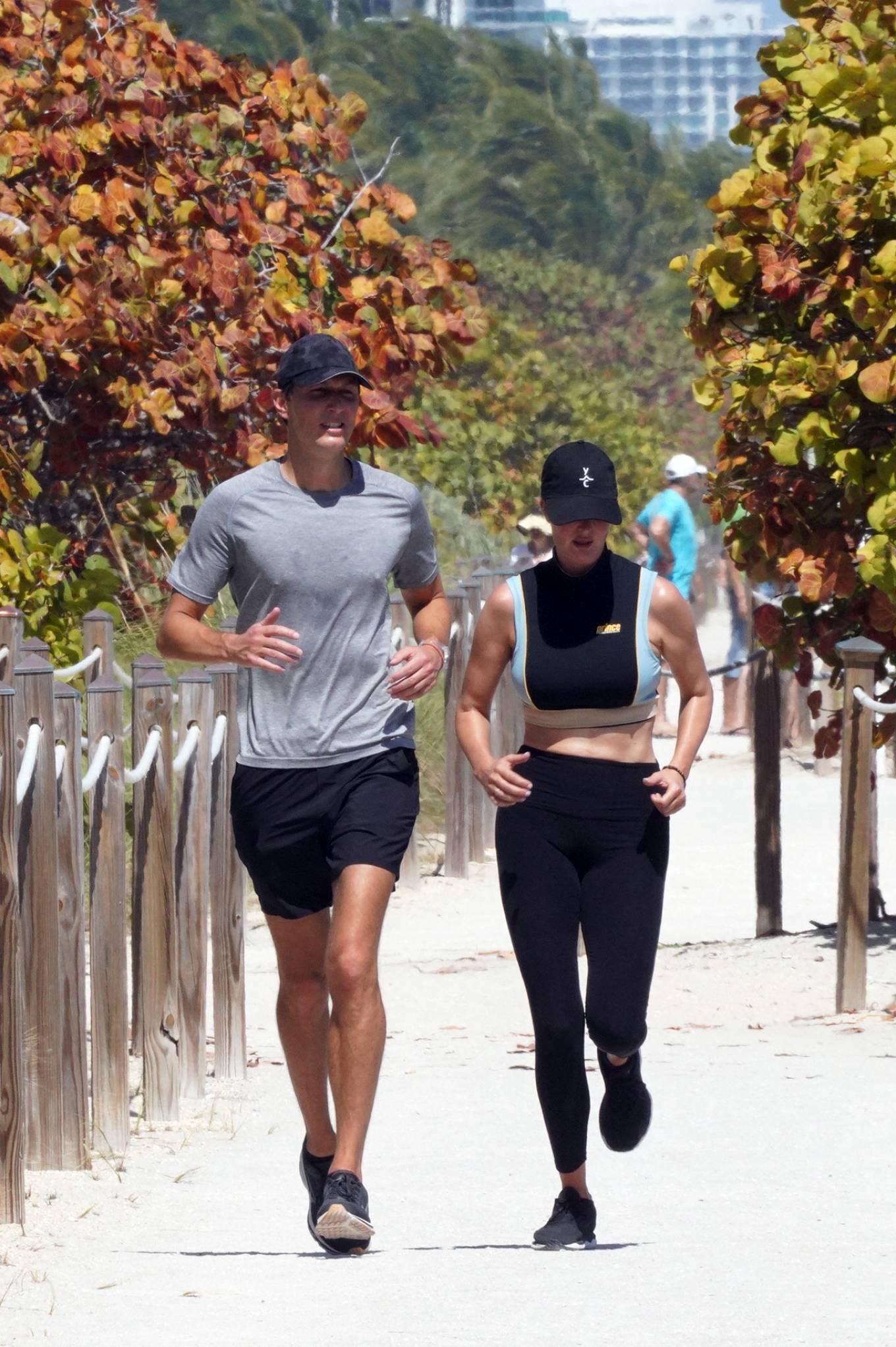 Ivanka Trump 2022 : Ivanka Trump – With husband Jared Kushner on a beach jog in Miami-05