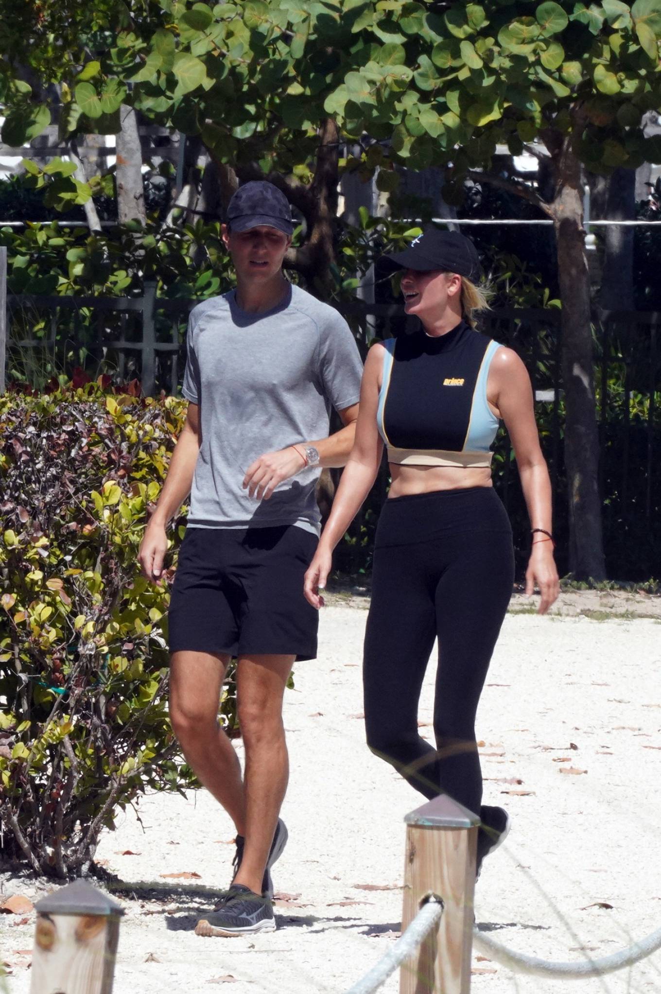 Ivanka Trump 2022 : Ivanka Trump – With husband Jared Kushner on a beach jog in Miami-15