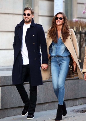 Izabel Goulart and Kevin Trapp out in Paris