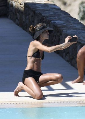 Izabel Goulart in Bikini at a Pool in Mykonos