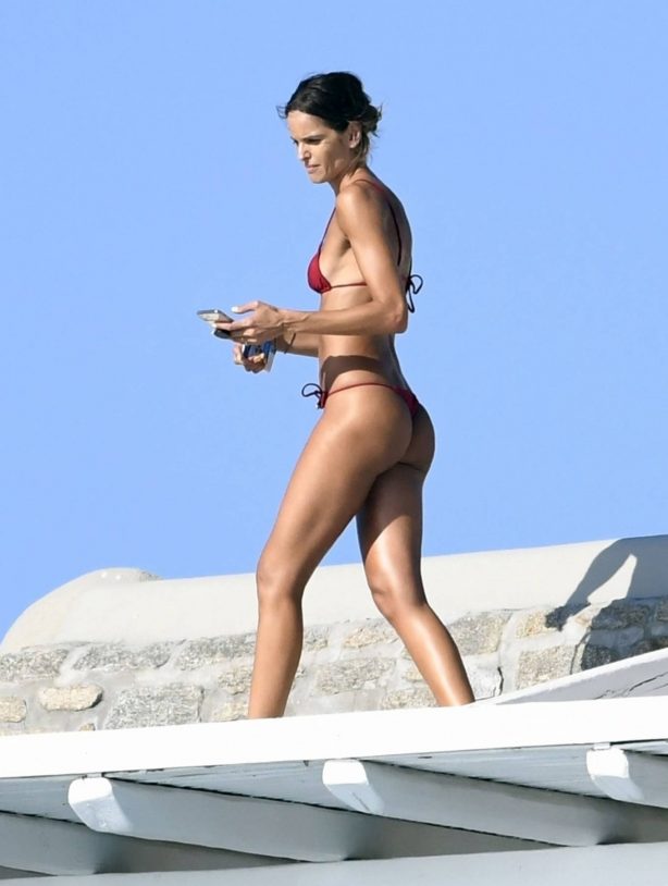 Izabel Goulart - In bikini doing photoshoot at her hotel in Mykonos