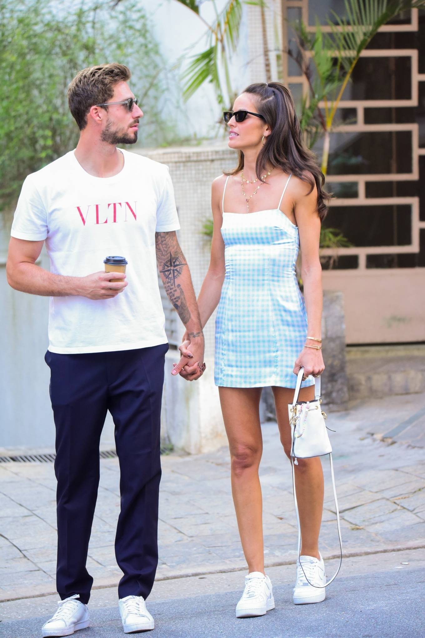 Izabel Goulart - Seen with her fiance Kevin Trapp on the streets of São Paulo