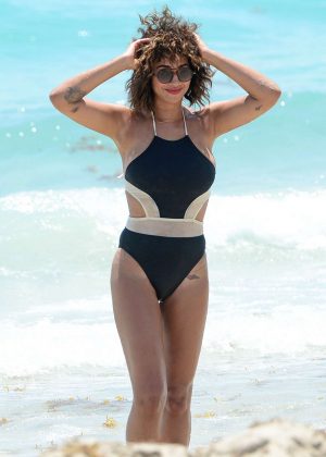 Jackie Cruz in Swimsuit on Miami Beach