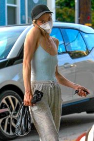 Jaime King - Wearing a protective mask in Hollywood