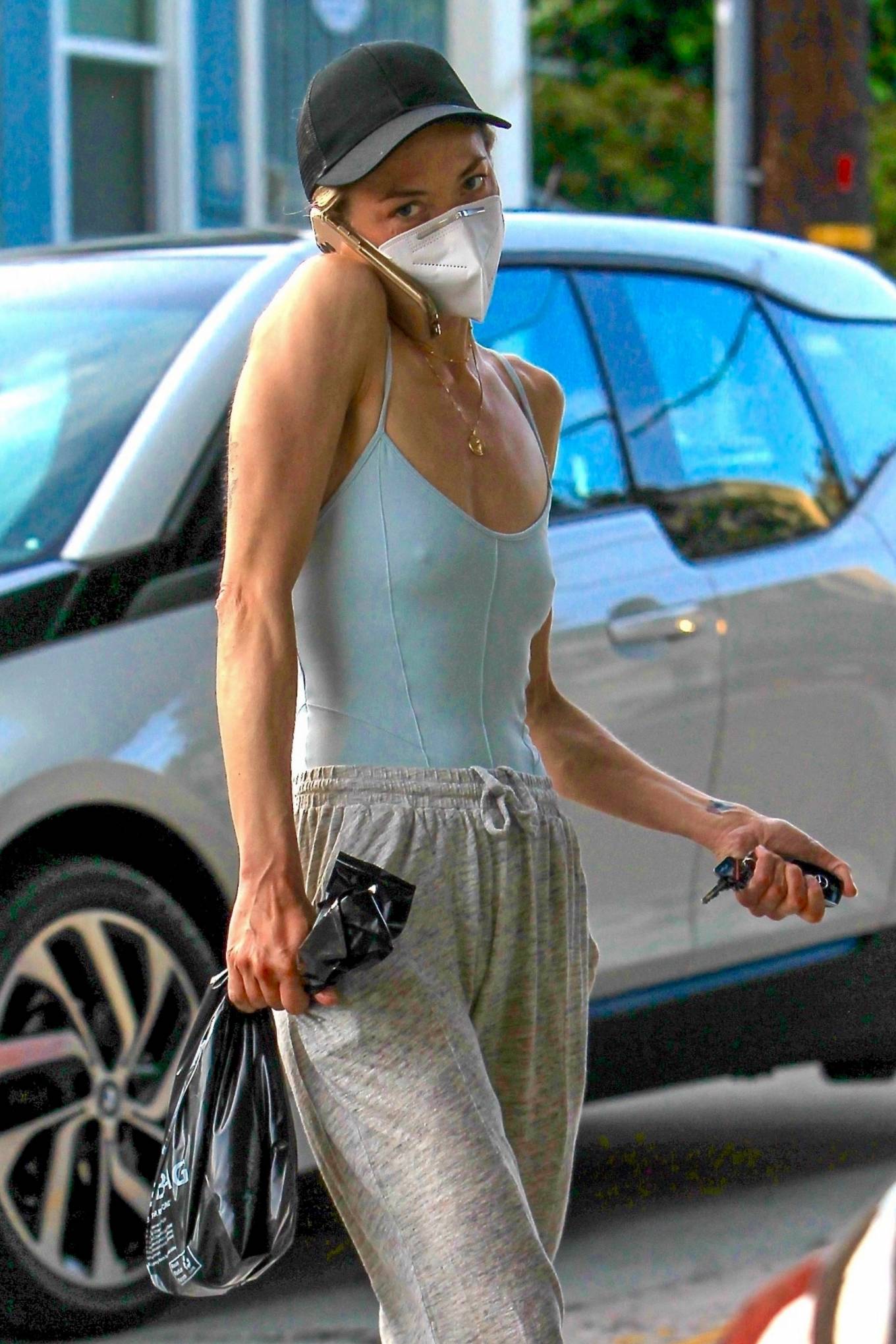 Jaime King â€“ Wearing a protective mask in Hollywood