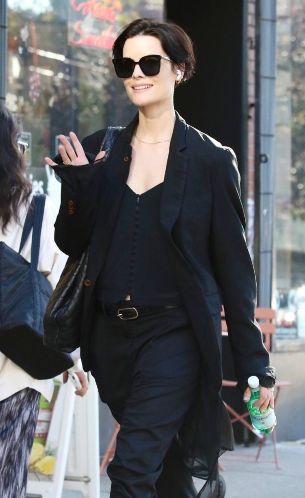 Jaimie Alexander - Wearing black outfit in West Village