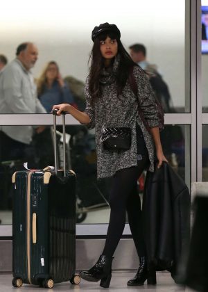 Jameela Jamil - Arrives at Airport in Miami