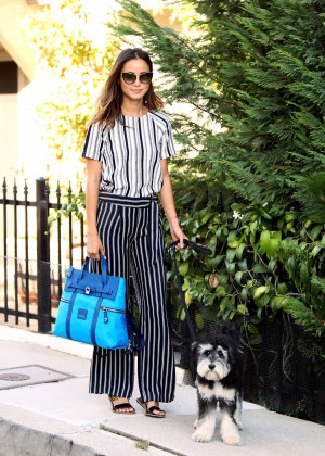 Jamie Chung - Walking her dog in Sherman Oaks