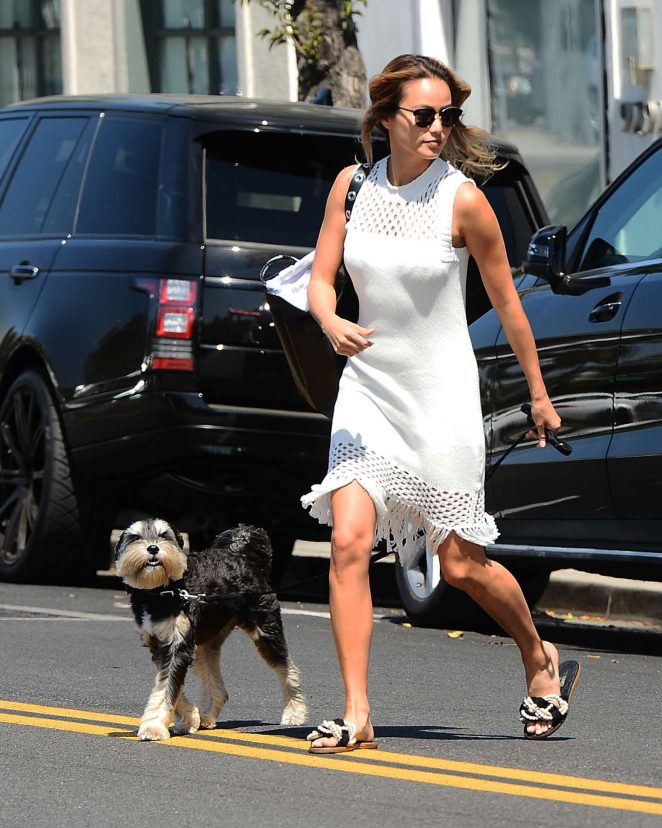 Jamie Chung - Walks her dog in Los Angeles