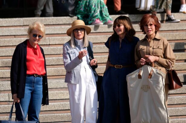 Jane Fonda - With Diane Keaton on set of 'Book Club 2' in Venice - Italy