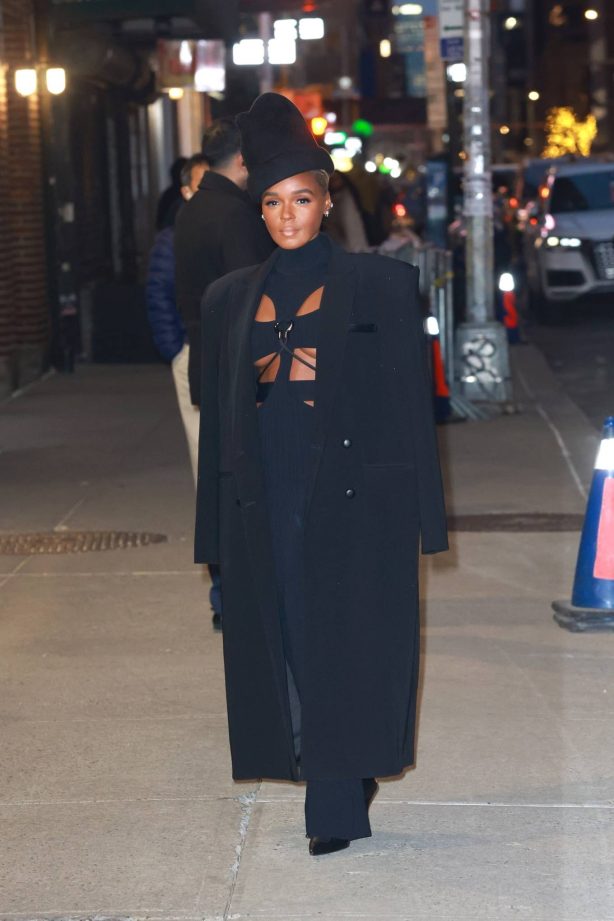 Janelle Monáe - Arriving at The Late Show with Stephen Colbert in New York