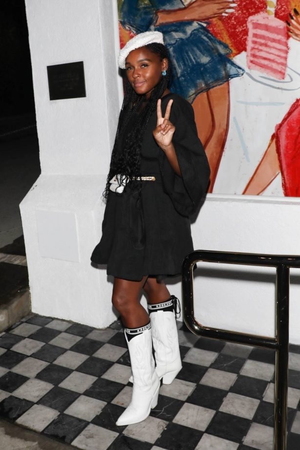 Janelle Monáe - On a light night dinner at Drake's in West Hollywood