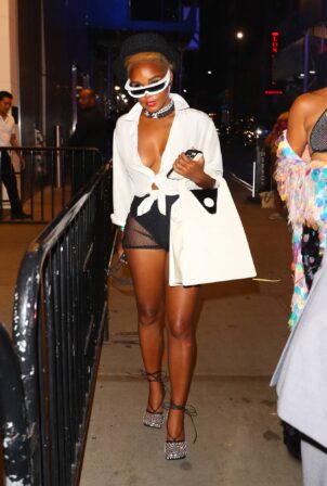 Janelle Monae - Arriving at Beyonce's Renaissance release party in Time Square in NY