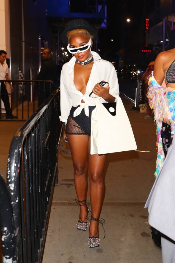 Janelle Monae - Arriving at Beyonce's Renaissance release party in Time Square in NY