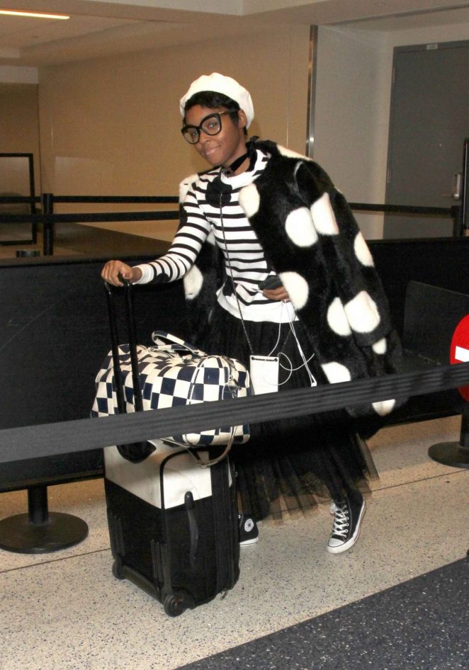Janelle Monae at LAX Airport in LA