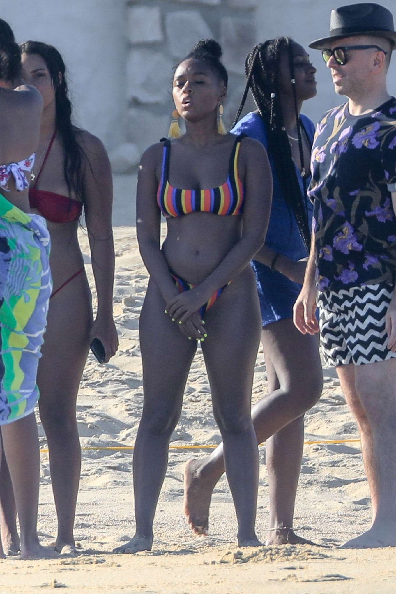 Janelle Monae in Bikini on the beach in Cabo. 