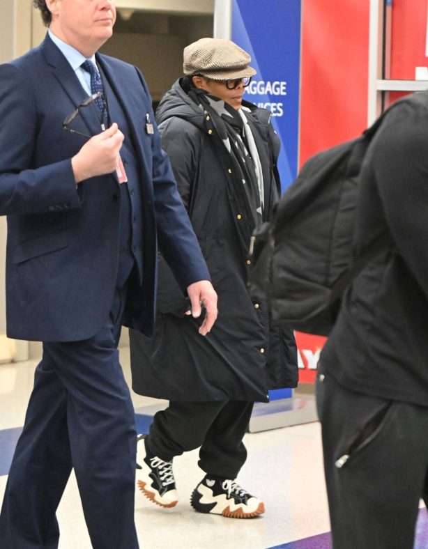 Janet Jackson - Exuded effortless style as she touched down at JFK airport in New York
